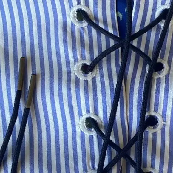 J.CREW Collection Dress Silk Floral Mixed Pattern Blue Pink Lace Up Size 6 - Picture 5 of 13